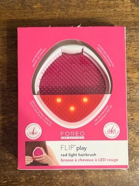 FOREO Flip Play Red Light Hairbrush, New in Sealed Box